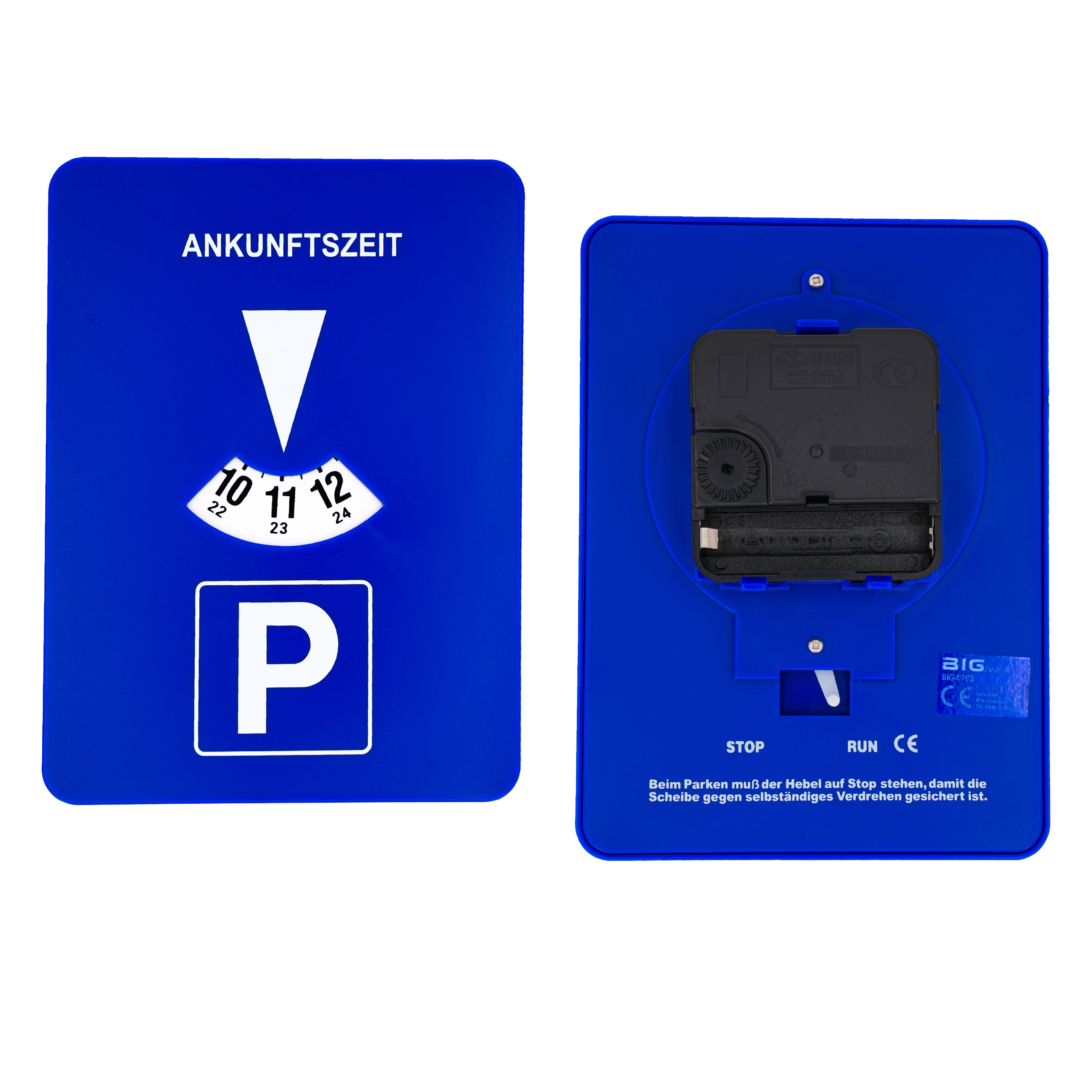 Mitlaufende Parkscheibe, Parkuhr 1,5V AA