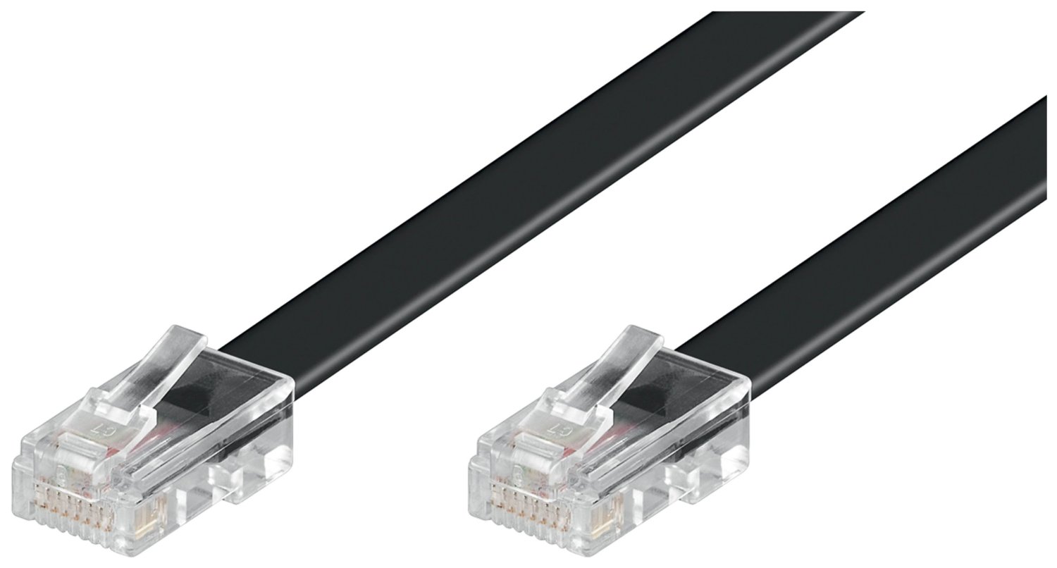 6m ISDN Telefon Kabel Verlängerung schwarz RJ45 8//4 Western Stecker /> Kupplung