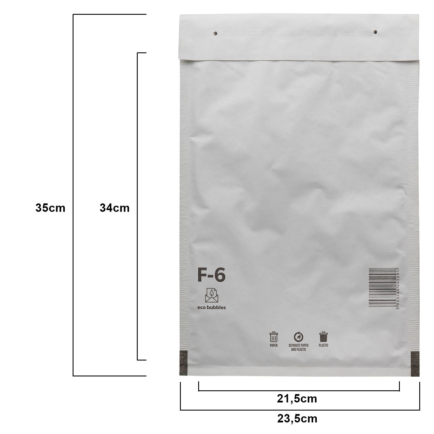 200x Premium Luftpolster Versandtaschen weiß Größe F6 220x340mm außen 240x350 