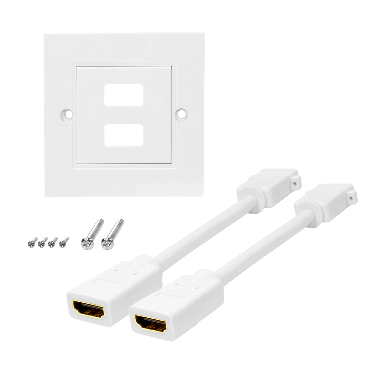 HDMI Einbau Dose 2 fach Dose 2x Buchse HighSpeed w Ethernet FULLHD 3D weiß weiss 