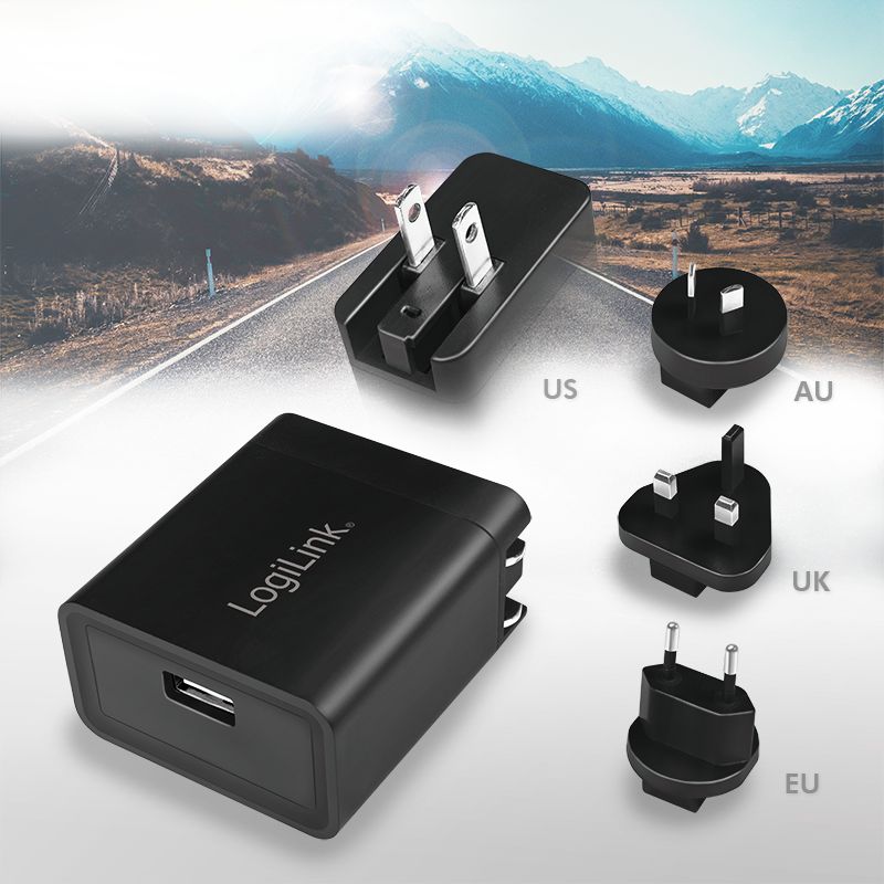 USB Reise Ladegerät Schnellladegerät 2.1A USB Netzteil US AU UK EU Stecker  Adapter
