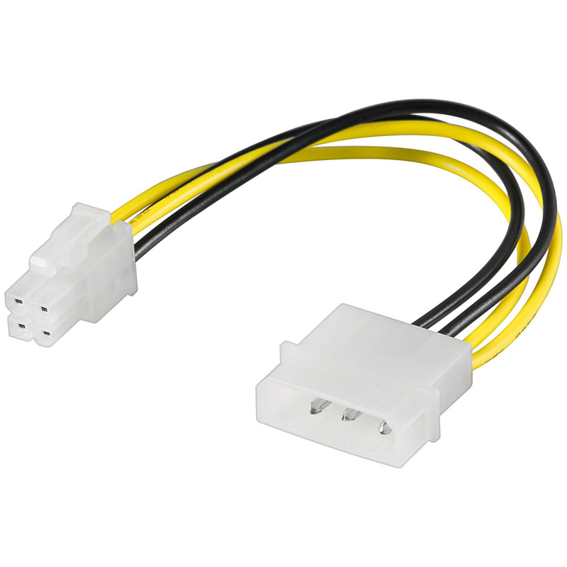 Internes Stromkabel 5¼/"-Stecker 2-polig an EPS-Stecker 8-polig 0,28m