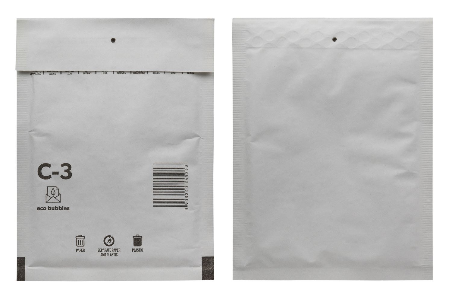 100x Luftpolstertaschen Versandtaschen K/10 370 x 480 mm Luftpolsterumschläge Trifix Verschluss Haftklebend Weiss 