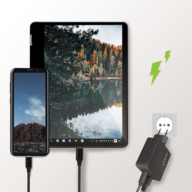 Steckdosenadapter, Lets-Sell QC Port, Port USB-A PD 1x | USB-C & 18W 1x